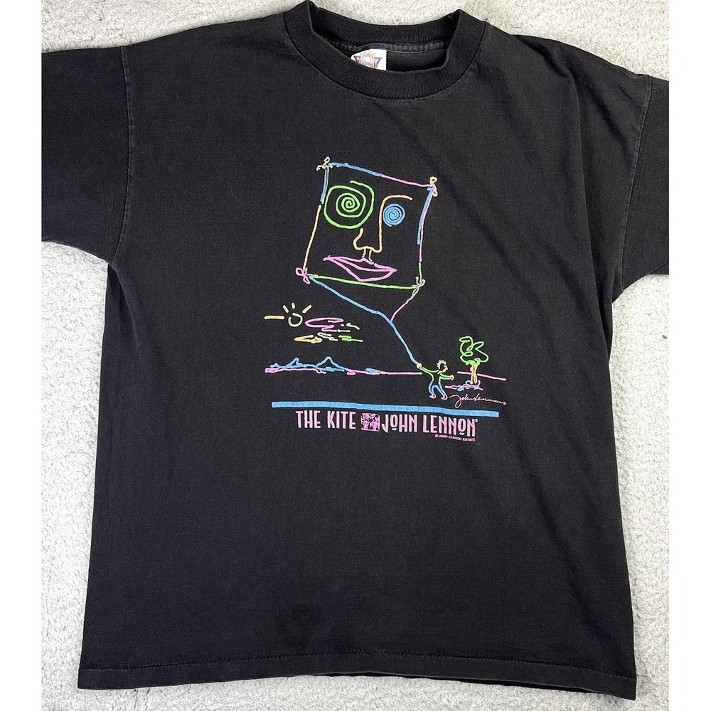 Vintage John‎ Lennon T Shirt Band Music The Kite 80s 90s Size XL Made In USA